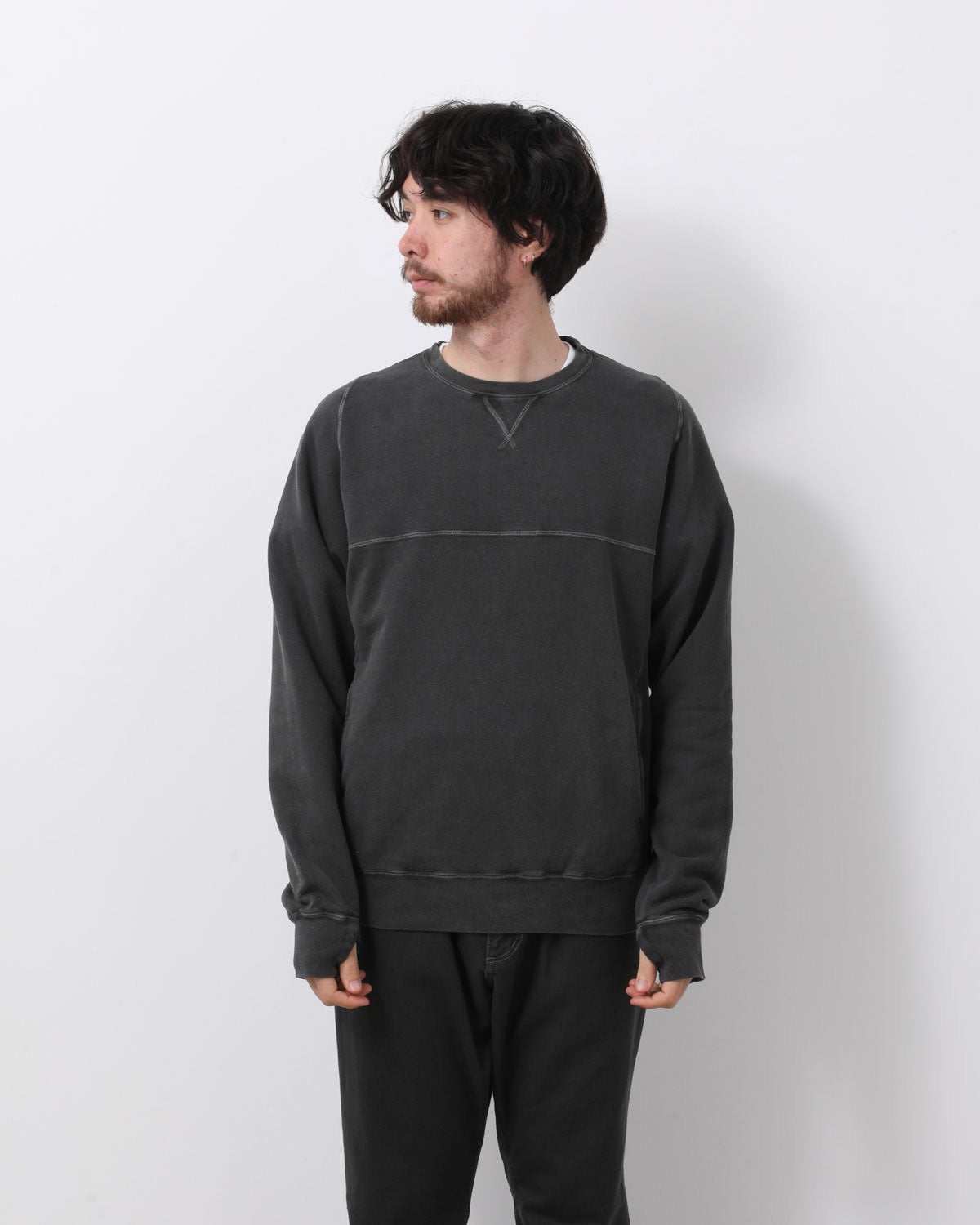 DWELLER CREW PULLOVER COTTON SWEAT PIGMENT DYE