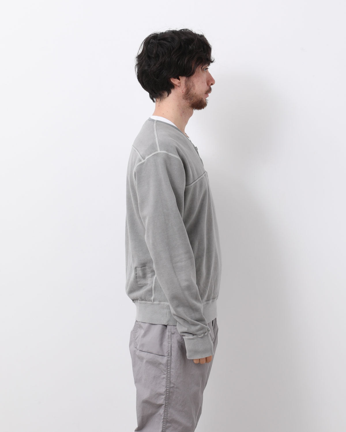 HIKER HALF ZIP PULLOVER COTTON SWEAT PIGMENT DYE