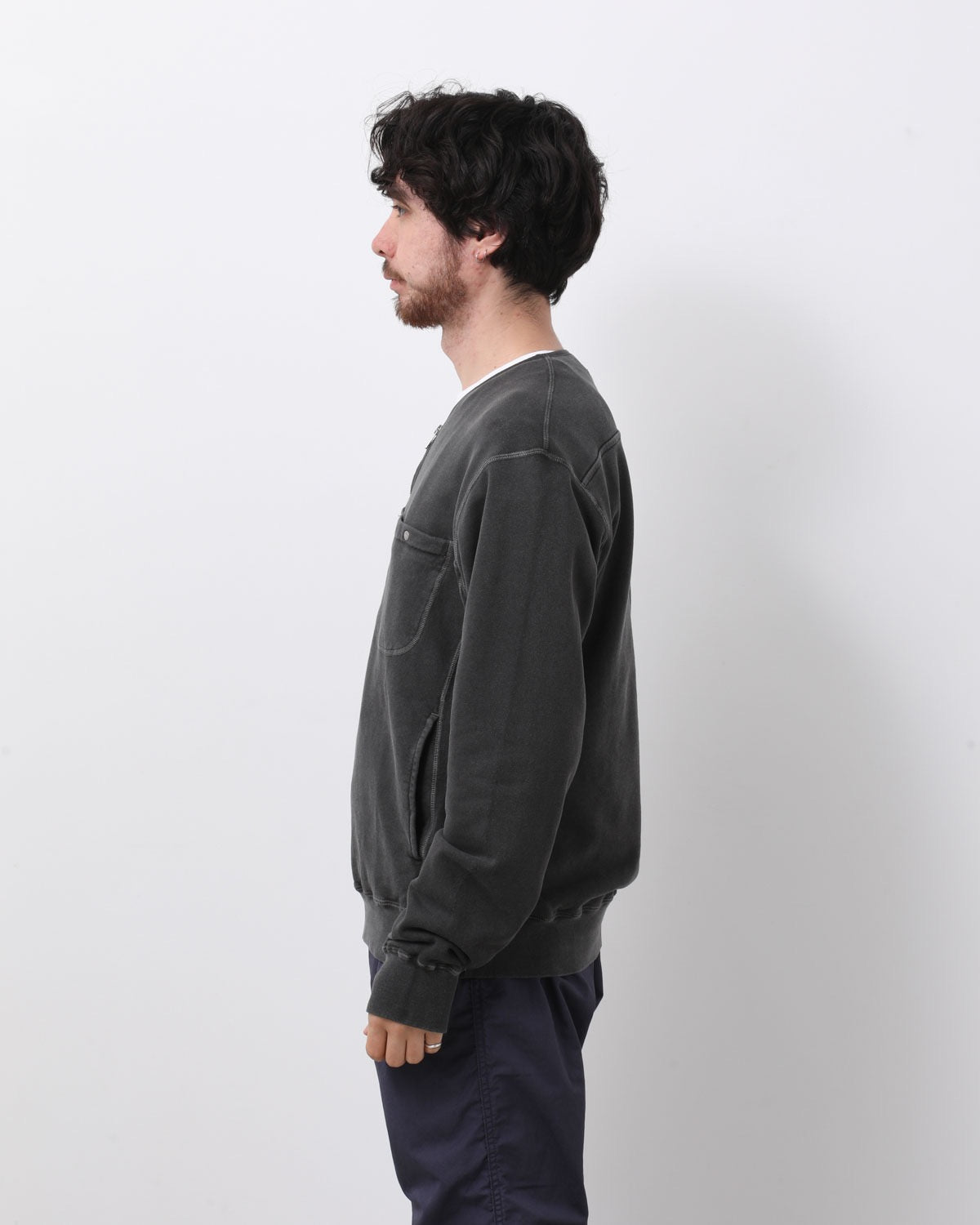 HIKER HALF ZIP PULLOVER COTTON SWEAT PIGMENT DYE