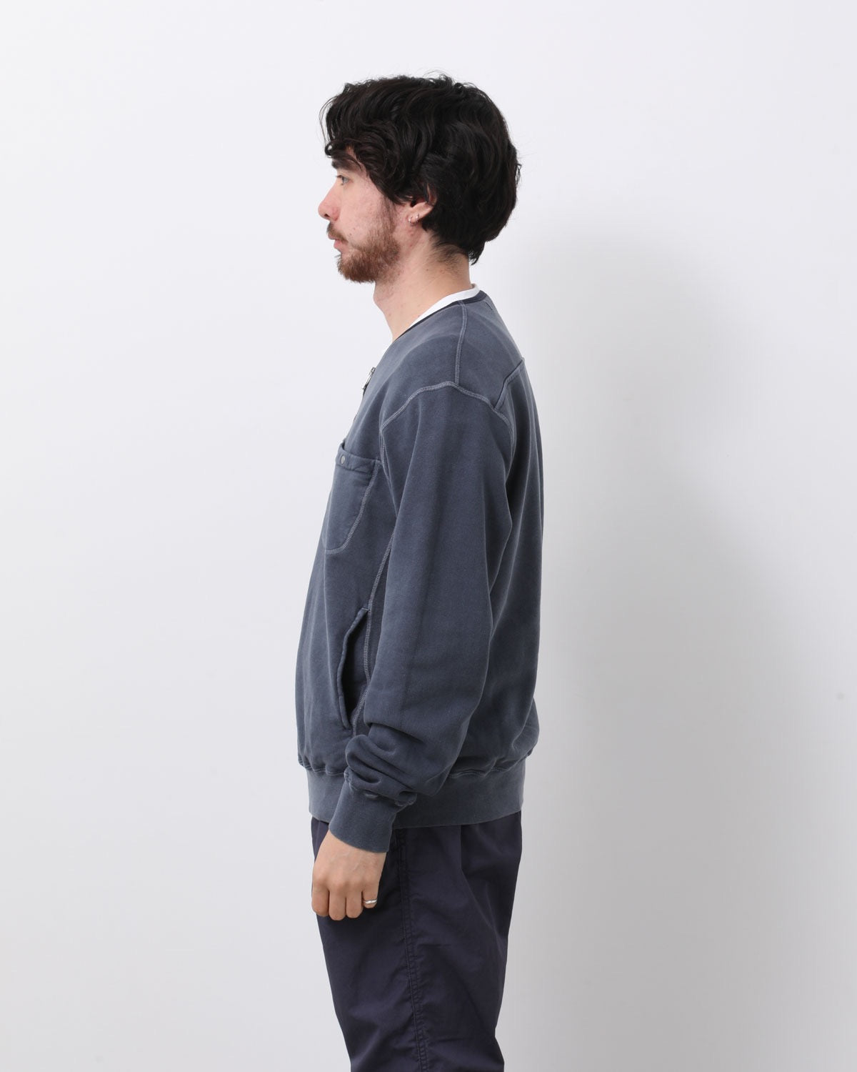 HIKER HALF ZIP PULLOVER COTTON SWEAT PIGMENT DYE