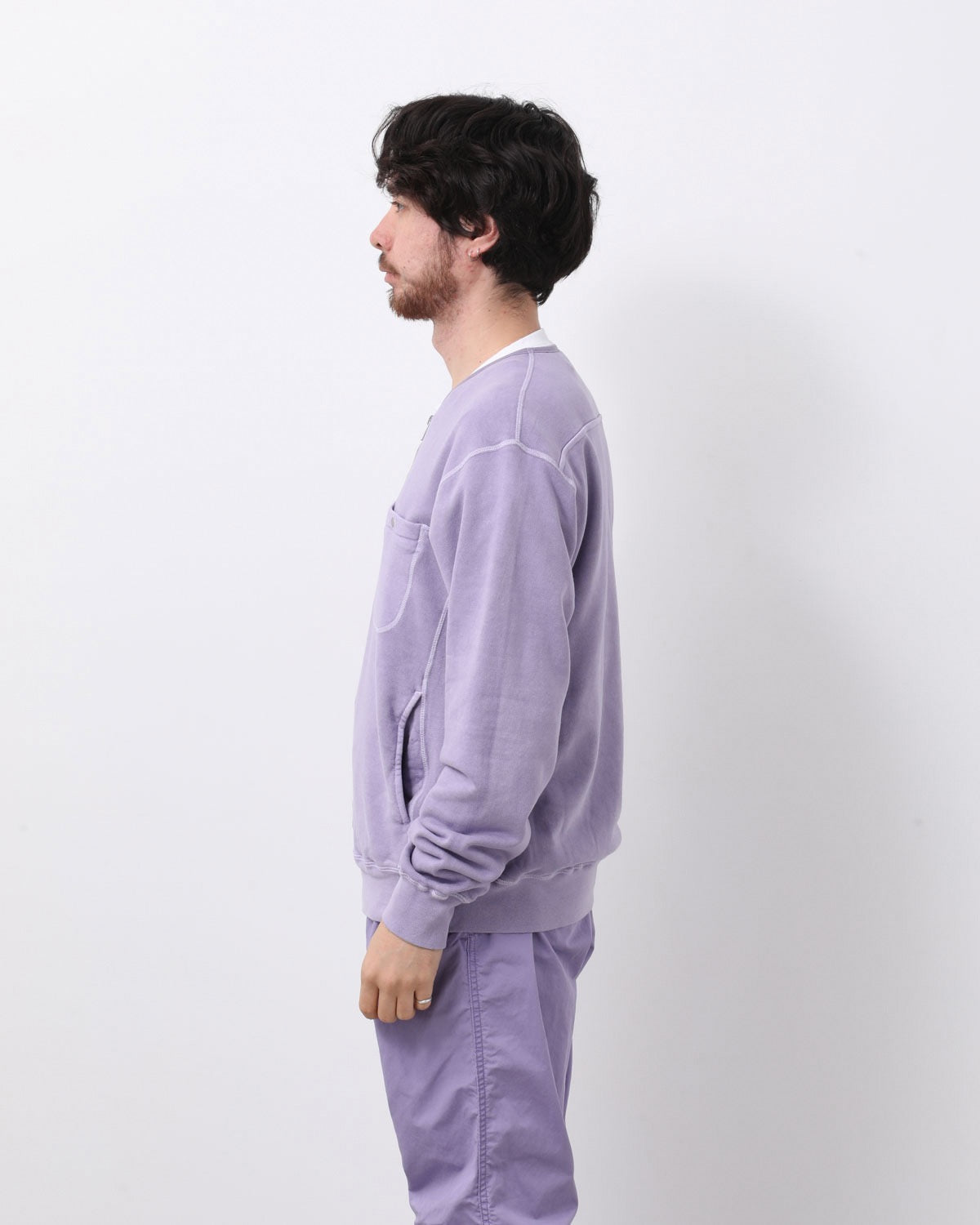 HIKER HALF ZIP PULLOVER COTTON SWEAT PIGMENT DYE