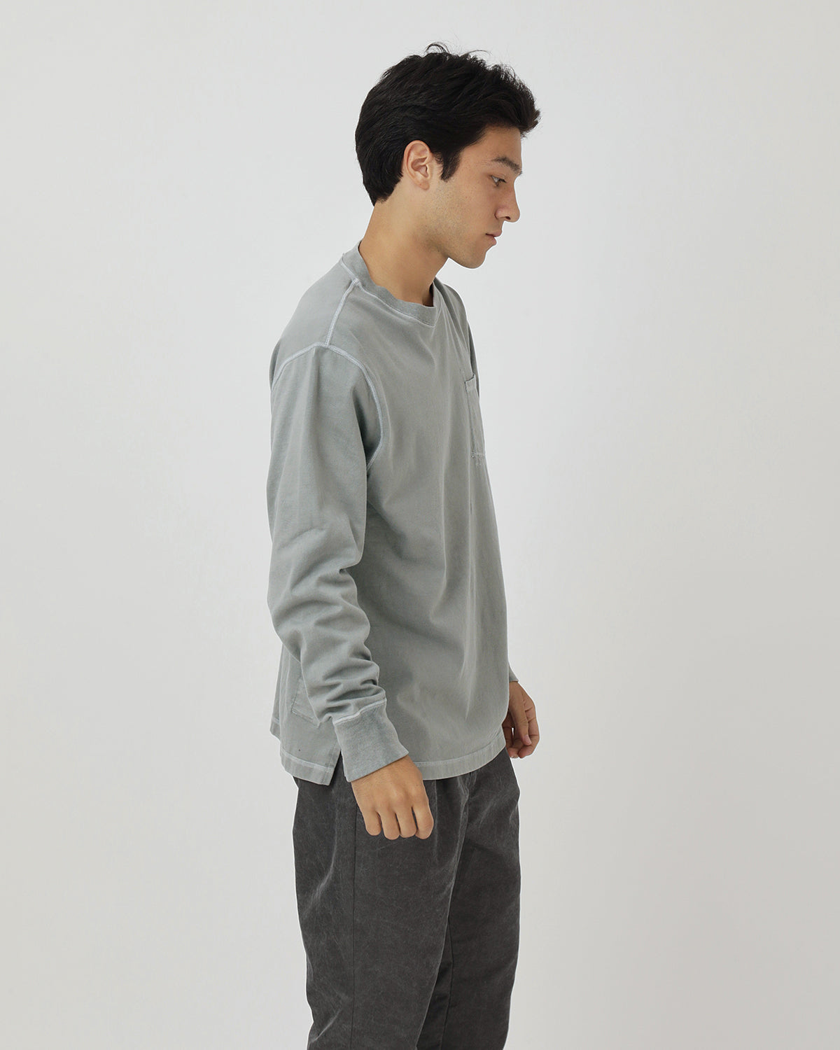 DWELLER L/S TEE COTTON JERSEY PIGMENT DYE