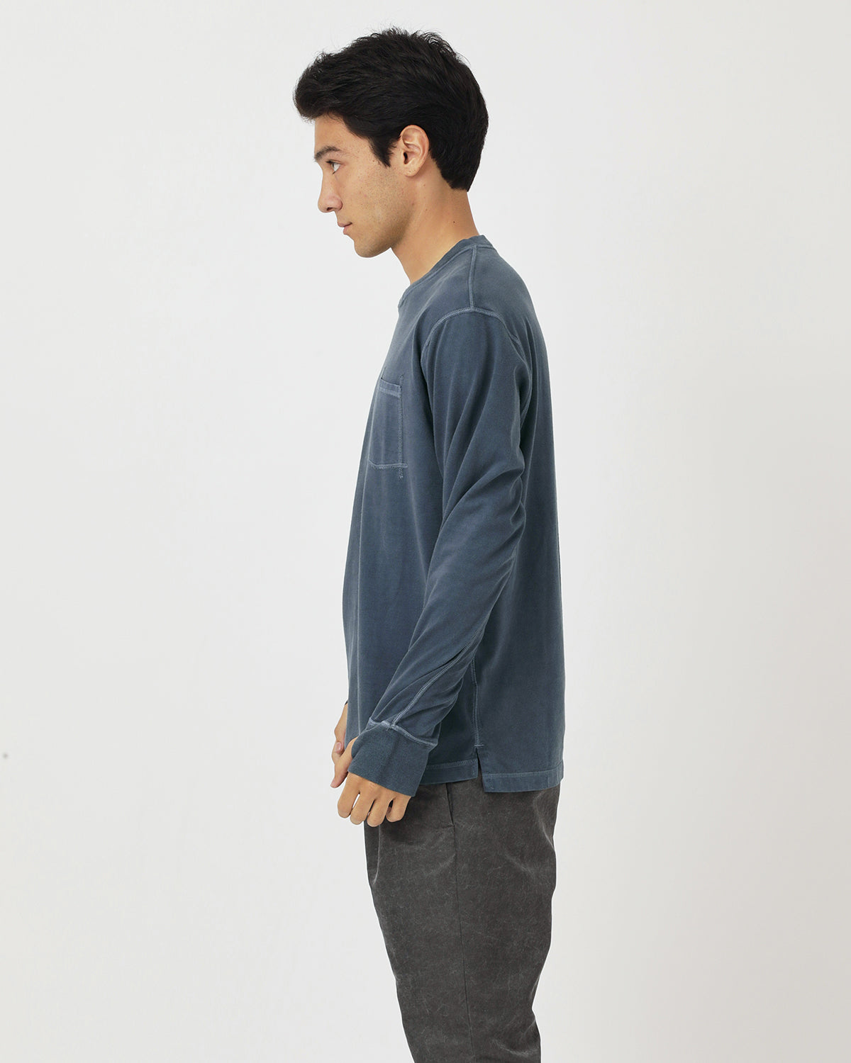 DWELLER L/S TEE COTTON JERSEY PIGMENT DYE