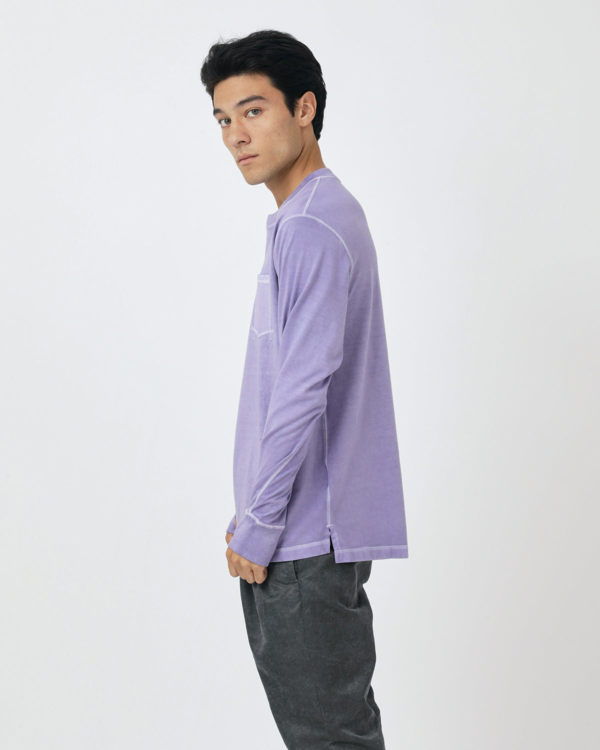 DWELLER L/S TEE COTTON JERSEY PIGMENT DYE