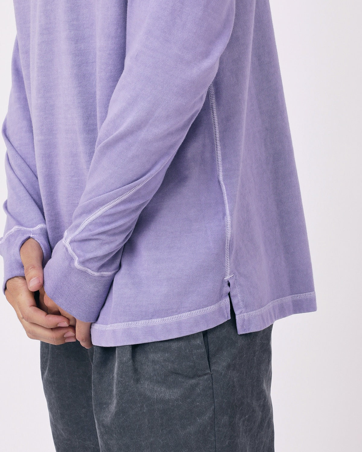 DWELLER L/S TEE COTTON JERSEY PIGMENT DYE
