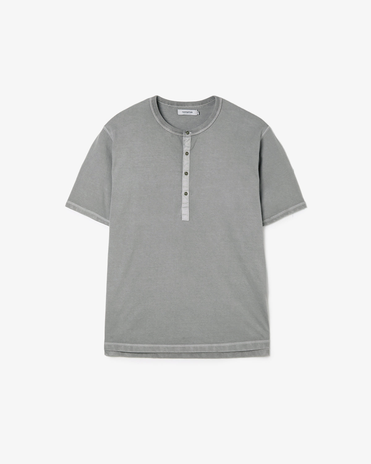 DWELLER S/S HENRY NECK TEE COTTON JERSEY PIGMENT DYE
