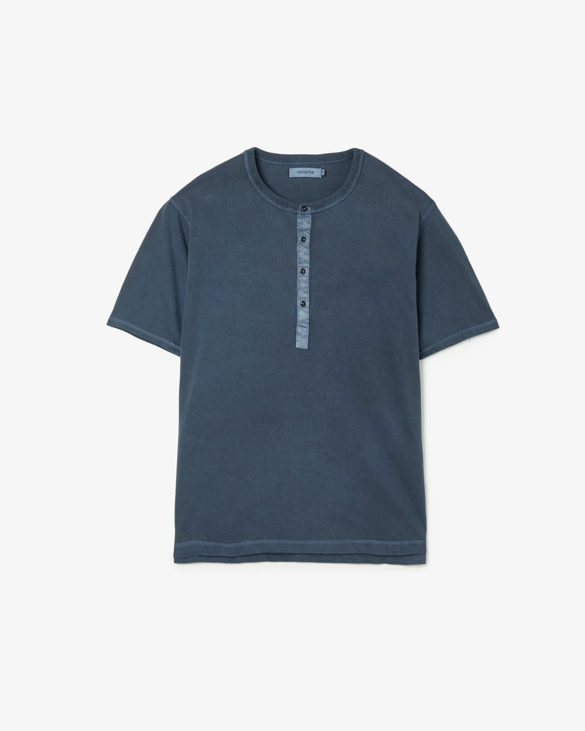 DWELLER S/S HENRY NECK TEE COTTON JERSEY PIGMENT DYE