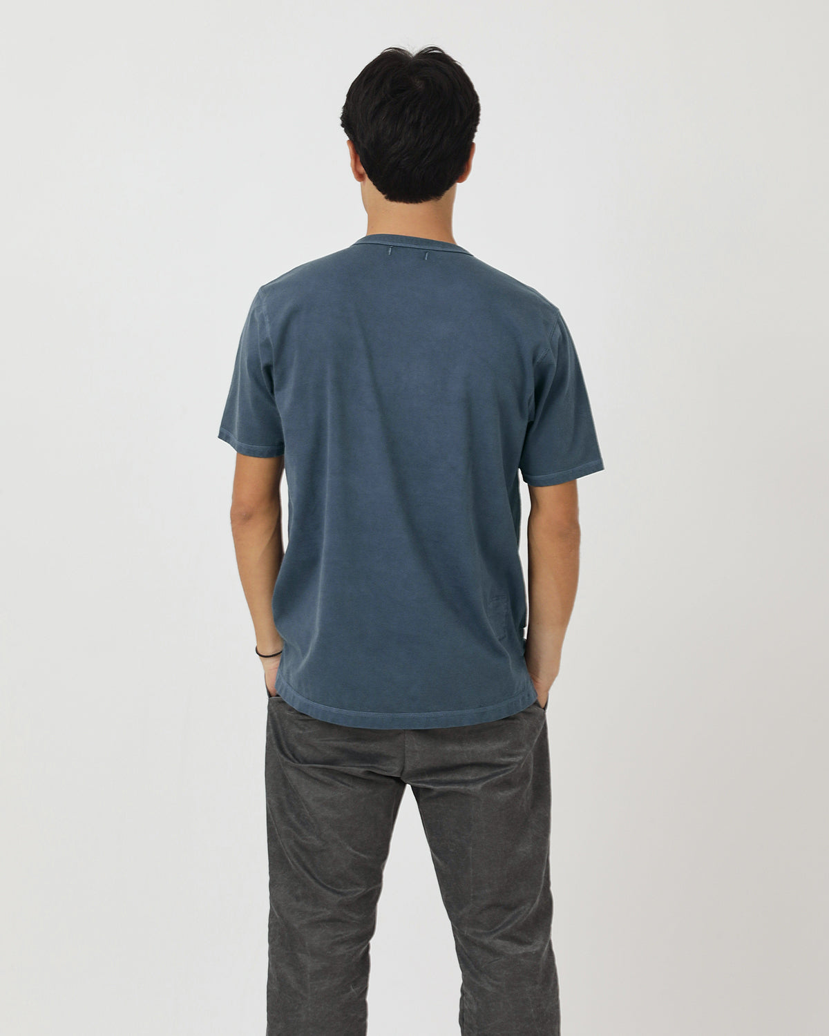 DWELLER S/S HENRY NECK TEE COTTON JERSEY PIGMENT DYE