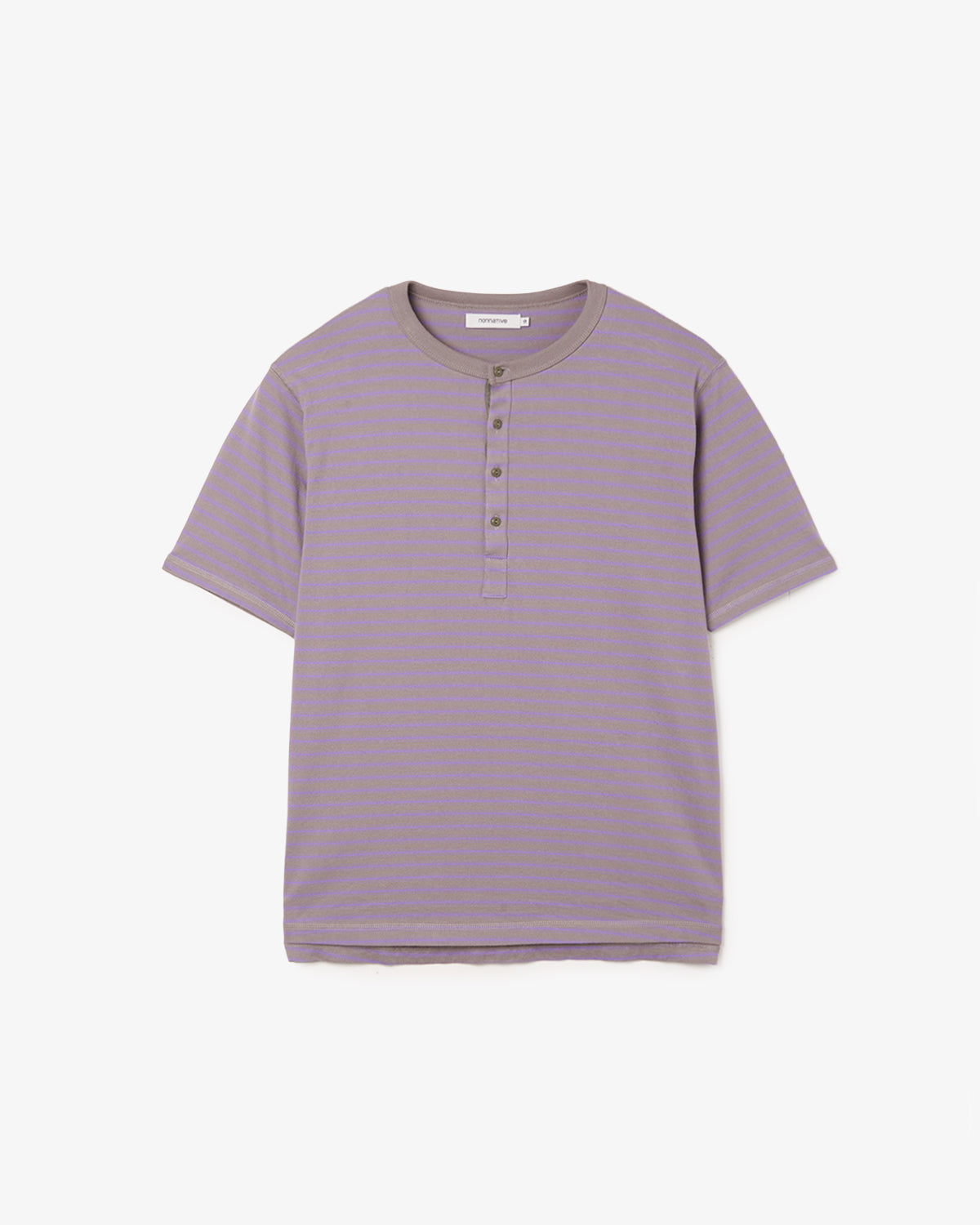 DWELLER S/S HENRY NECK TEE COTTON JERSEY BORDER
