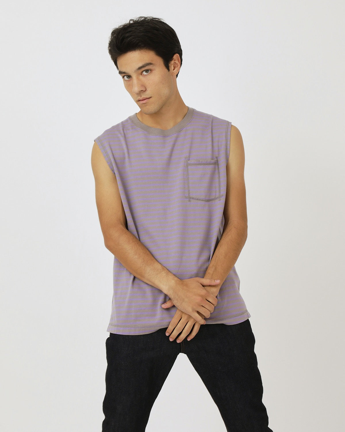 DWELLER N/S TEE COTTON JERSEY BORDER