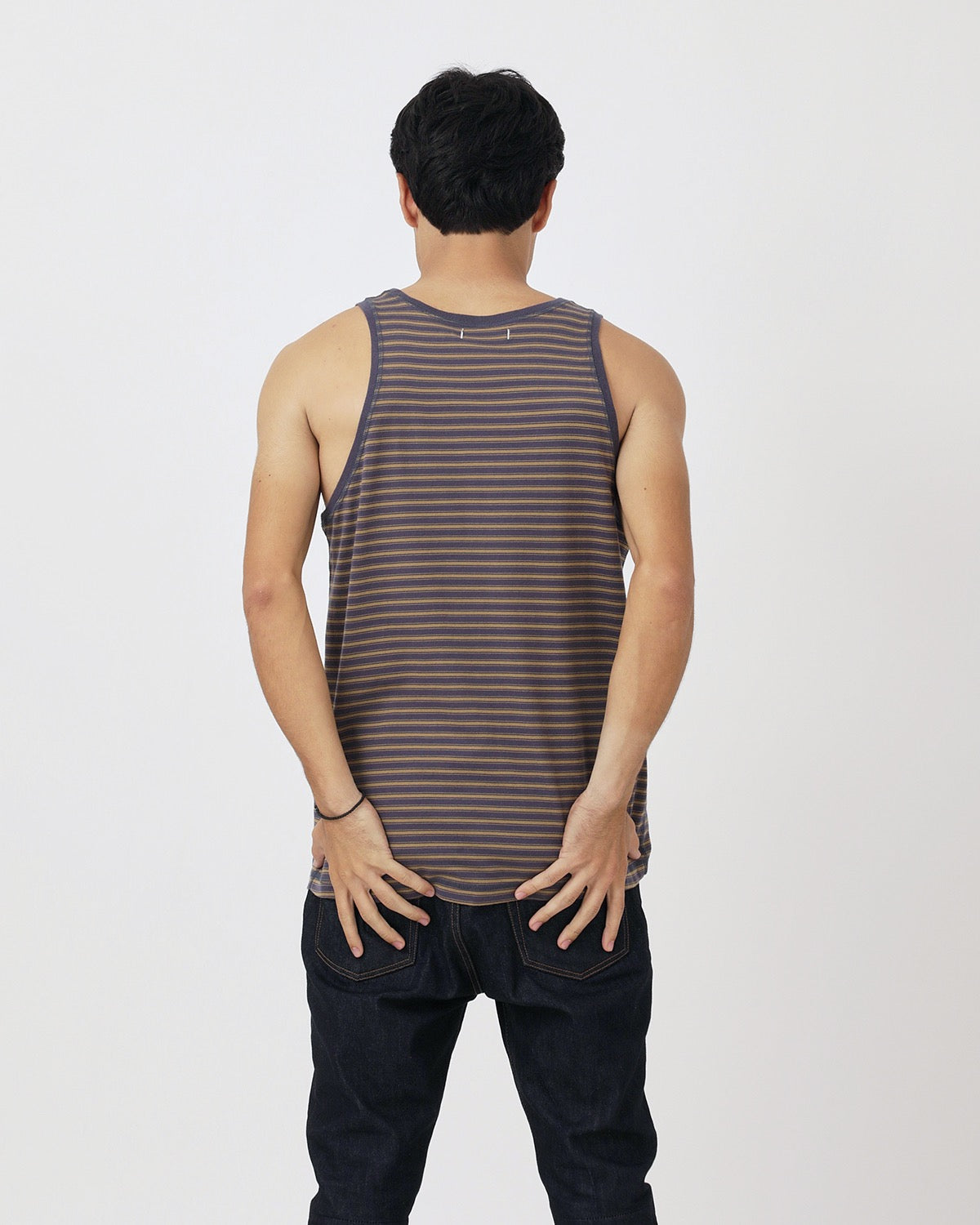 DWELLER TANK TOP COTTON JERSEY BORDER