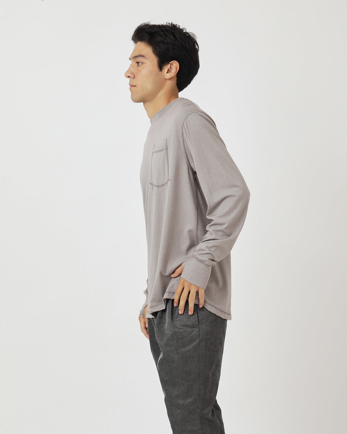 DWELLER L/S TEE MERINO WOOL OVERDYED