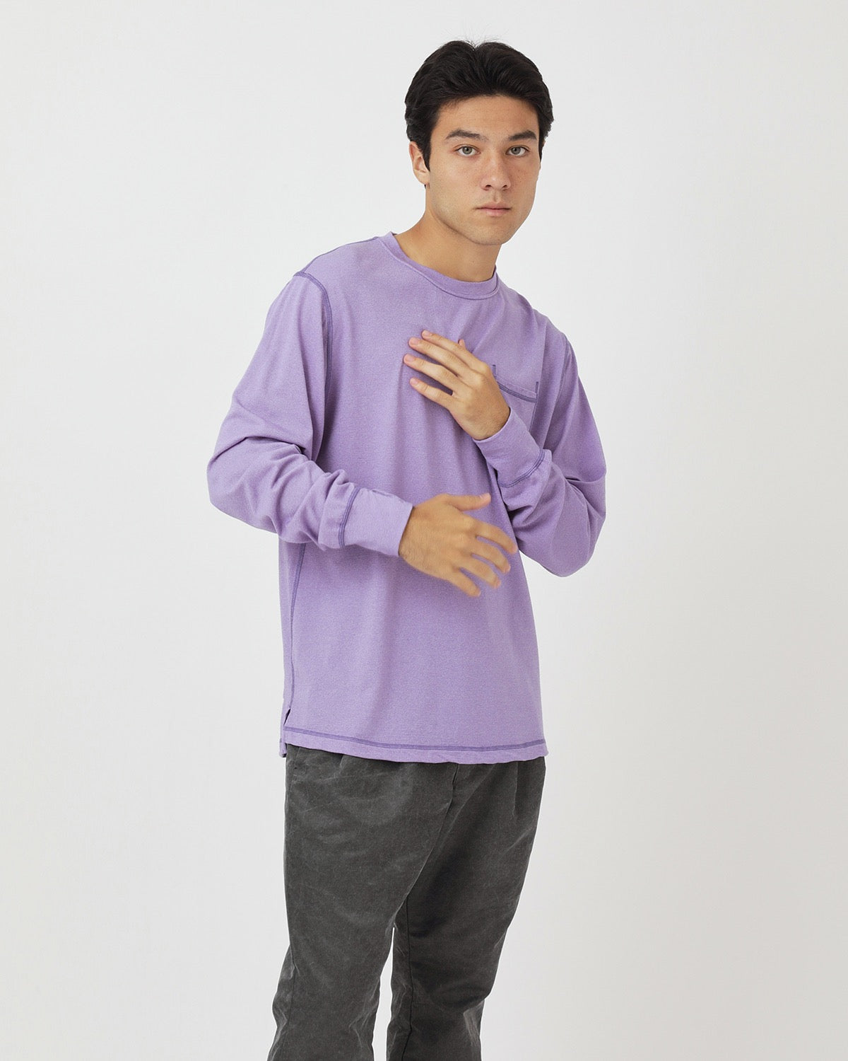 DWELLER L/S TEE MERINO WOOL OVERDYED