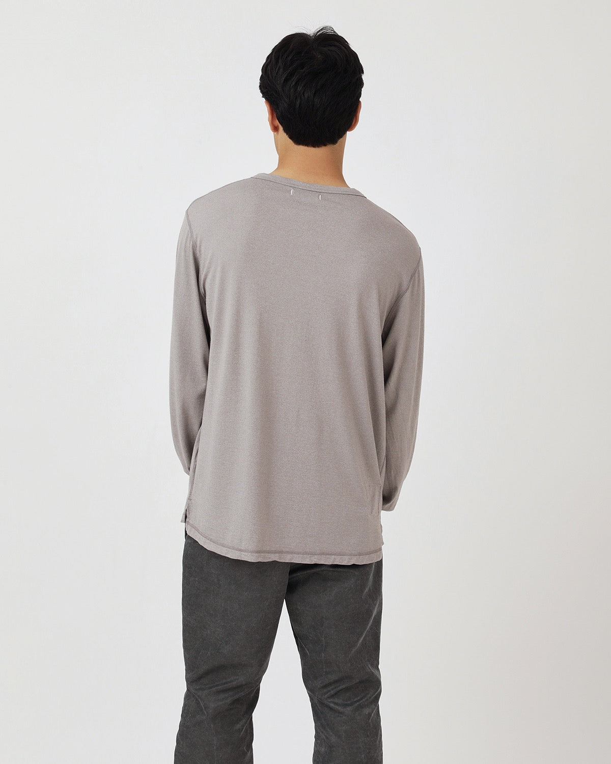 DWELLER L/S HENRY NECK TEE MERINO WOOL OVERDYED