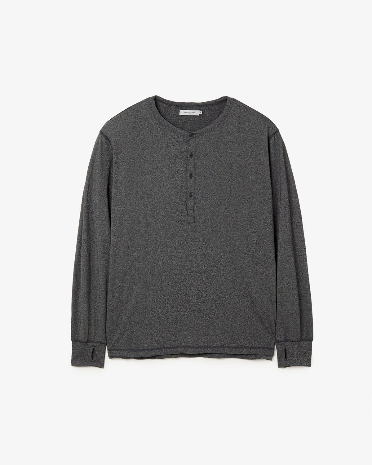 DWELLER L/S HENRY NECK TEE MERINO WOOL OVERDYED