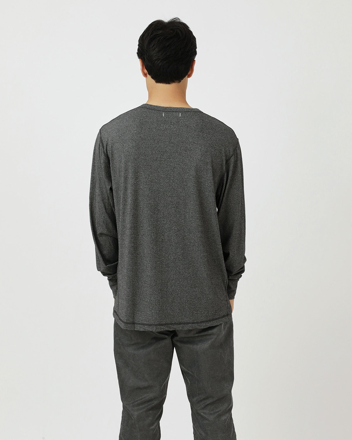 DWELLER L/S HENRY NECK TEE MERINO WOOL OVERDYED