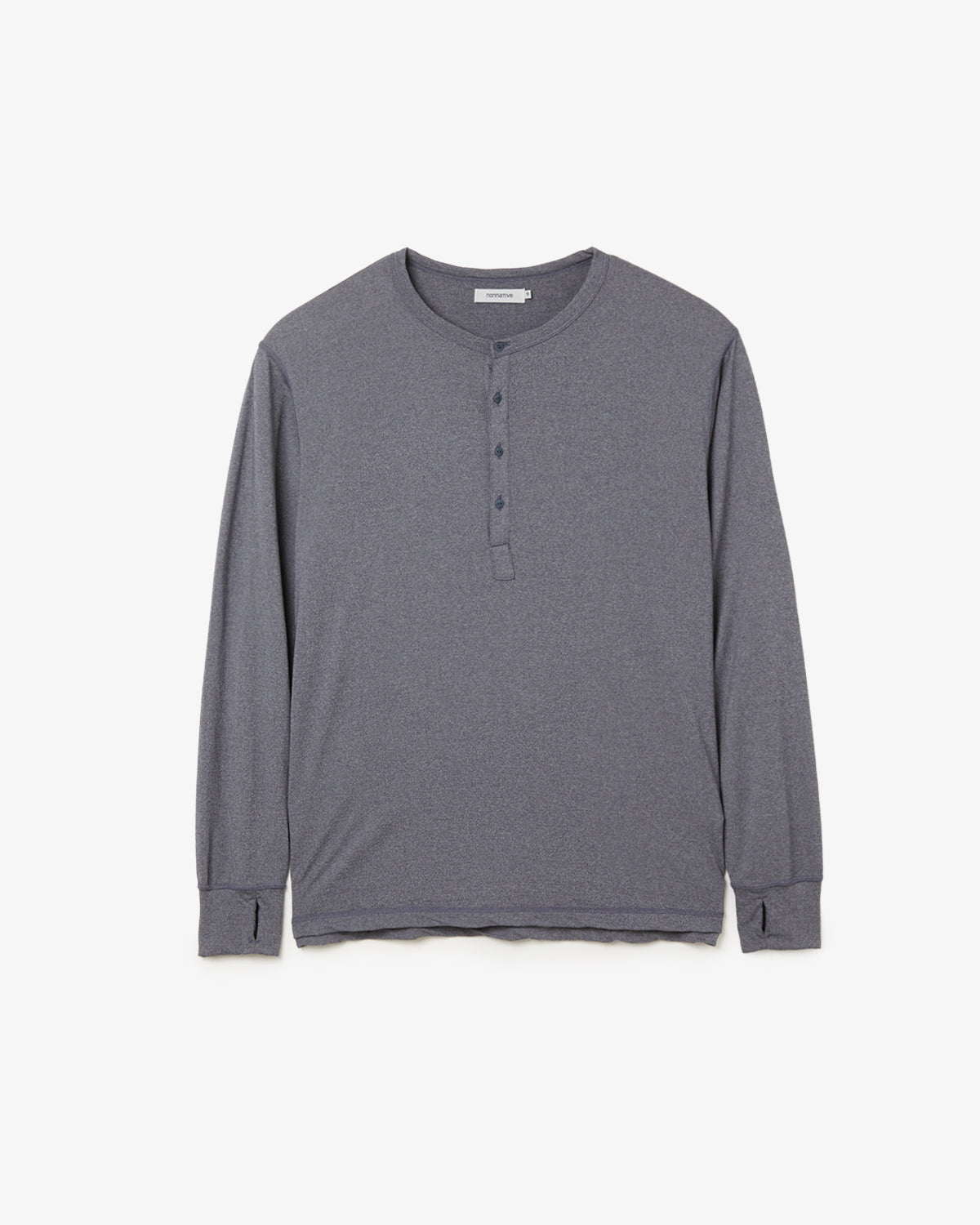 DWELLER L/S HENRY NECK TEE MERINO WOOL OVERDYED