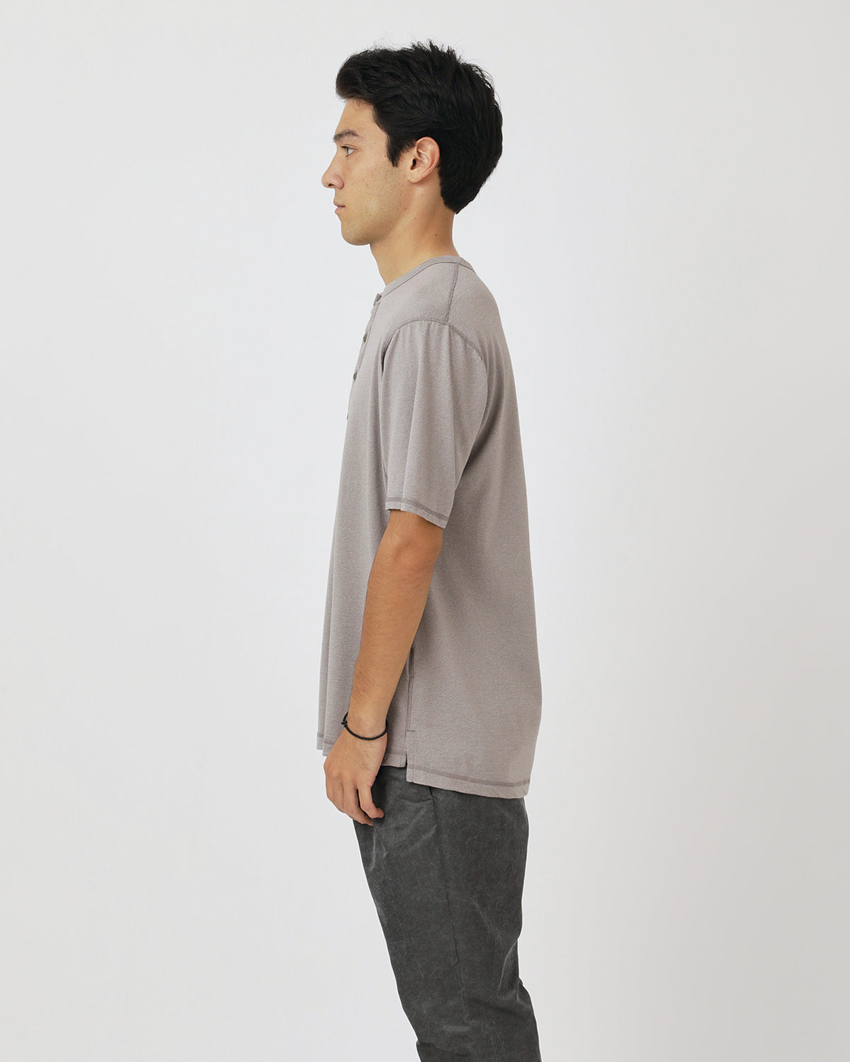 DWELLER S/S HENRY NECK TEE MERINO WOOL OVERDYED