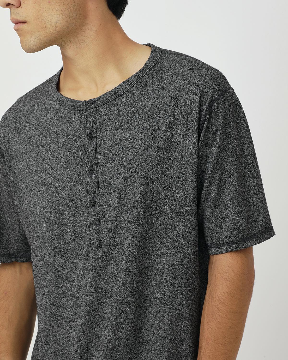DWELLER S/S HENRY NECK TEE MERINO WOOL OVERDYED