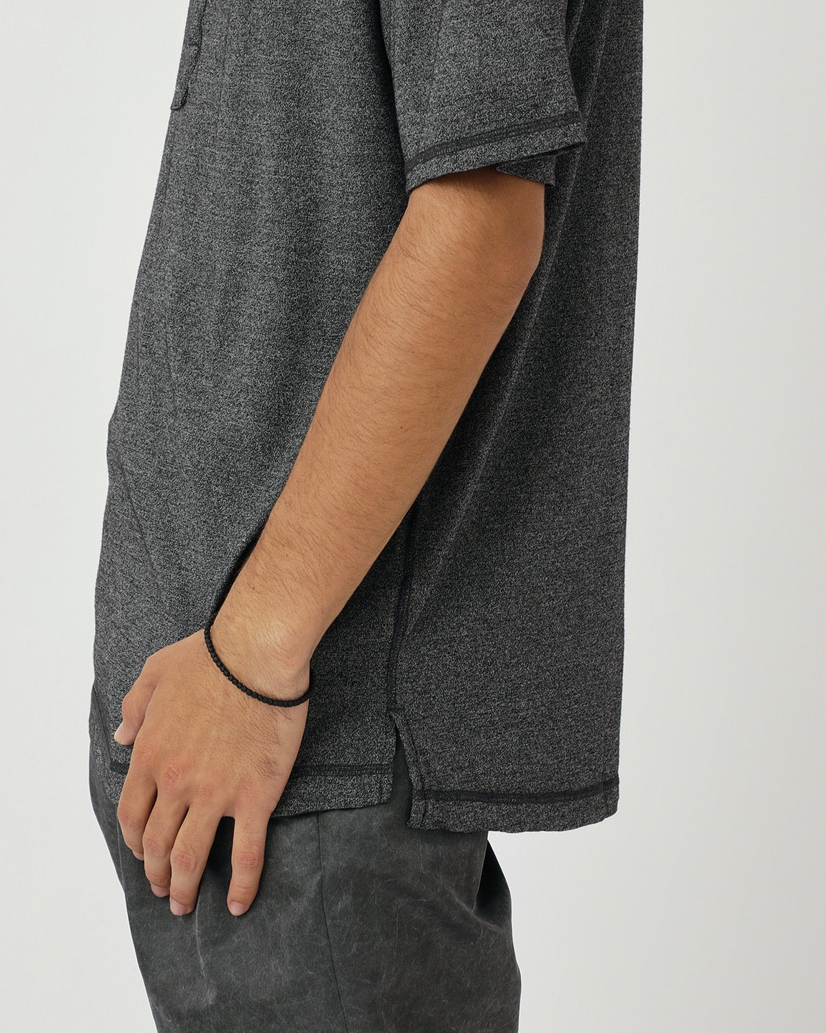 DWELLER S/S HENRY NECK TEE MERINO WOOL OVERDYED