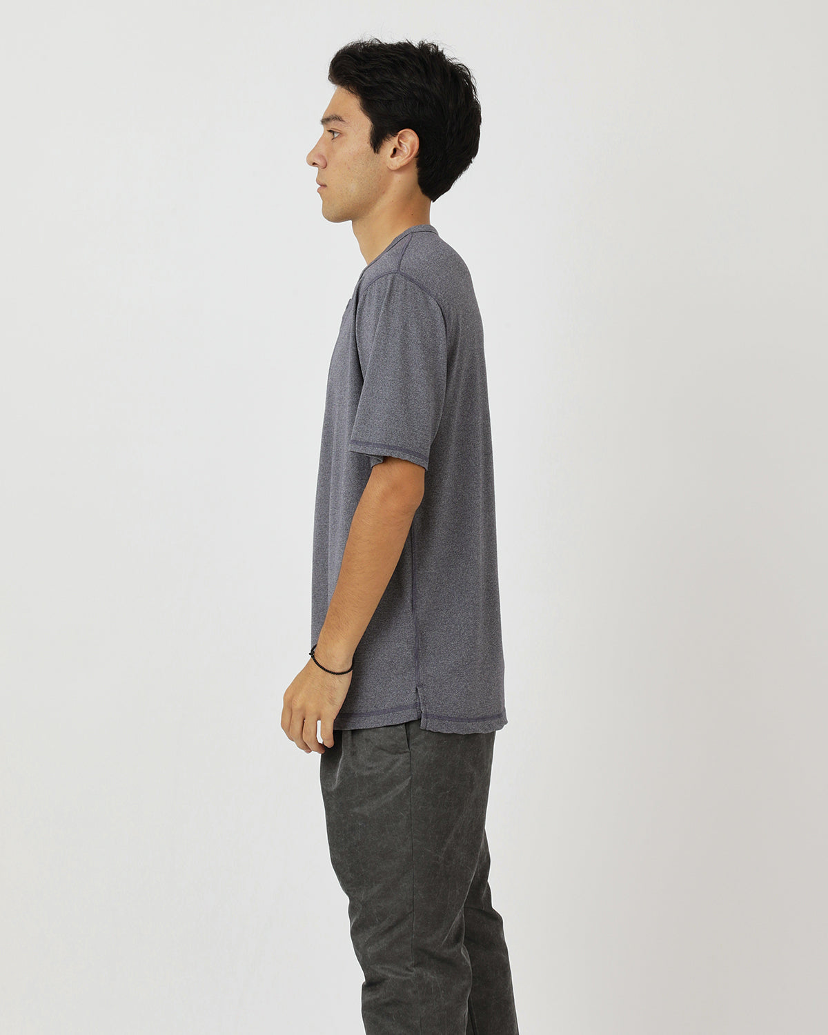 DWELLER S/S HENRY NECK TEE MERINO WOOL OVERDYED