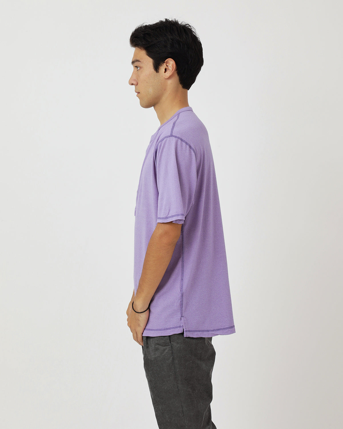 DWELLER S/S HENRY NECK TEE MERINO WOOL OVERDYED