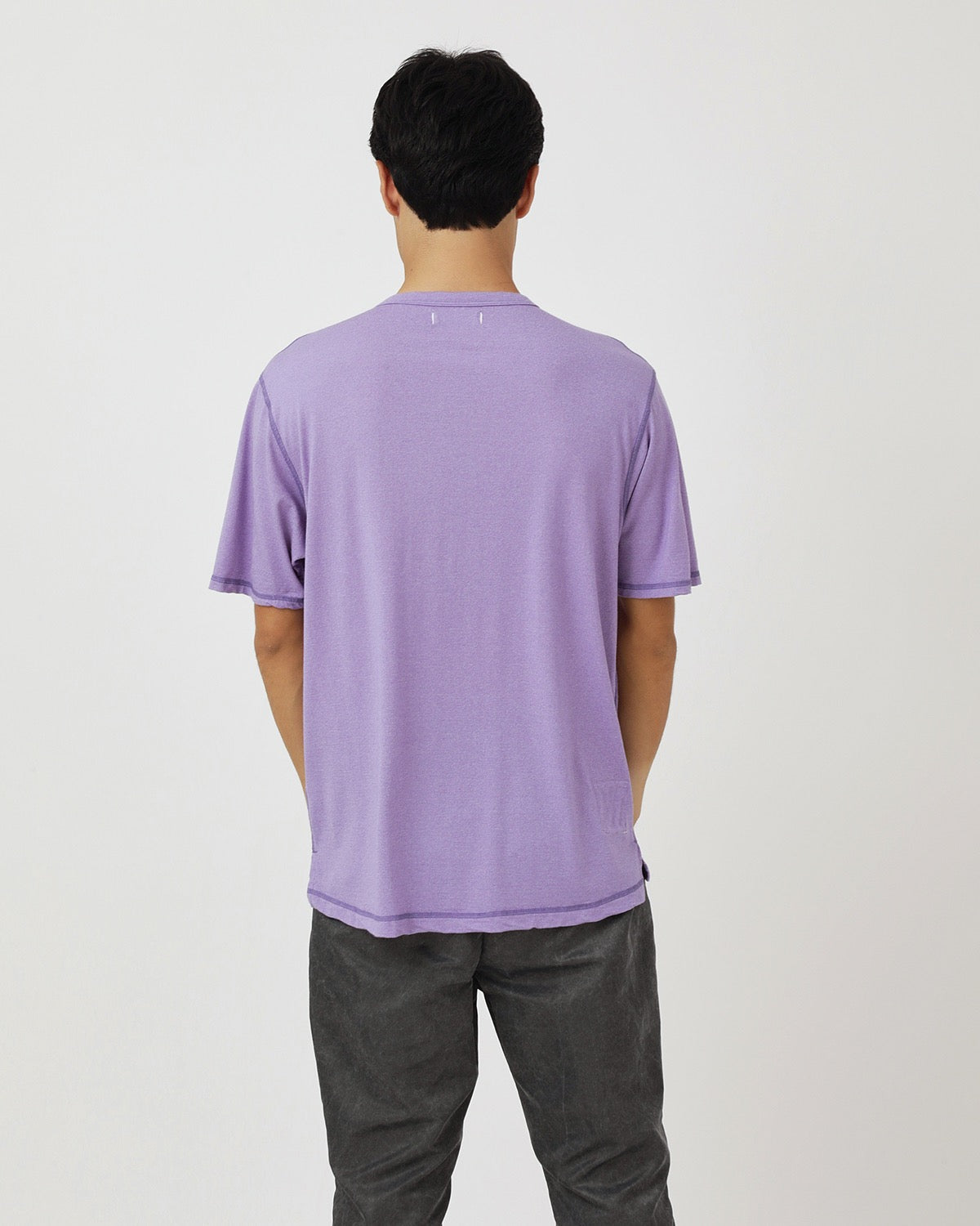 DWELLER S/S HENRY NECK TEE MERINO WOOL OVERDYED