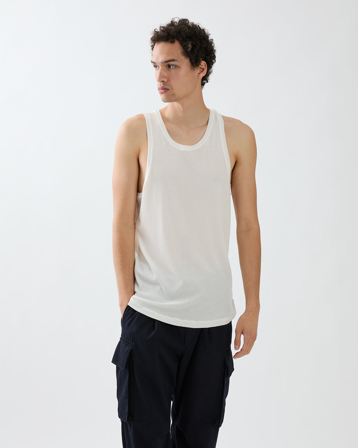 COACH TANK TOP TENCEL CASHMERE SILK RIB