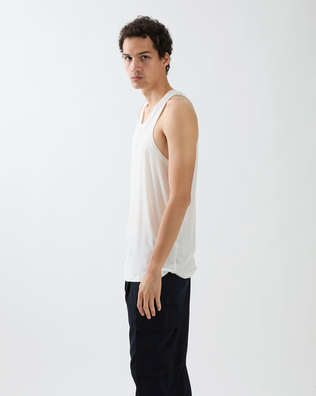 COACH TANK TOP TENCEL CASHMERE SILK RIB