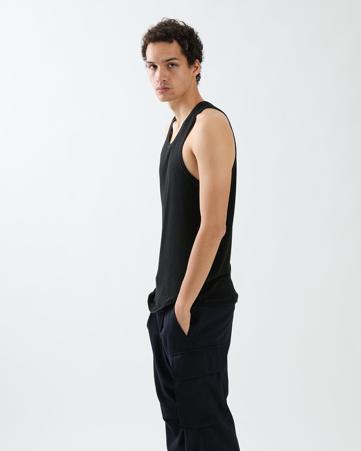 COACH TANK TOP TENCEL CASHMERE SILK RIB