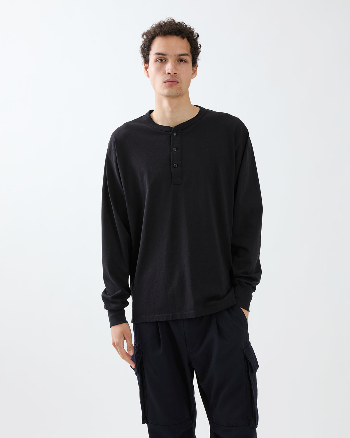 TROOPER L/S HENRY NECK TEE COTTON JERSEY