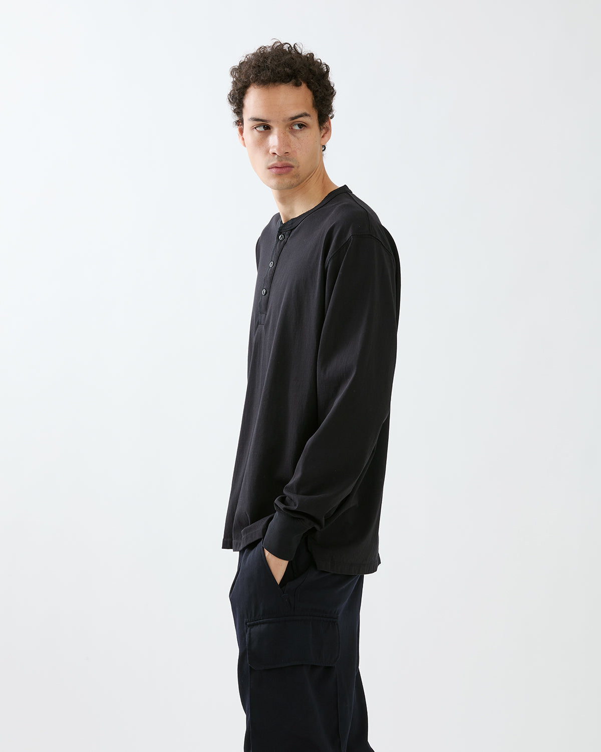 TROOPER L/S HENRY NECK TEE COTTON JERSEY