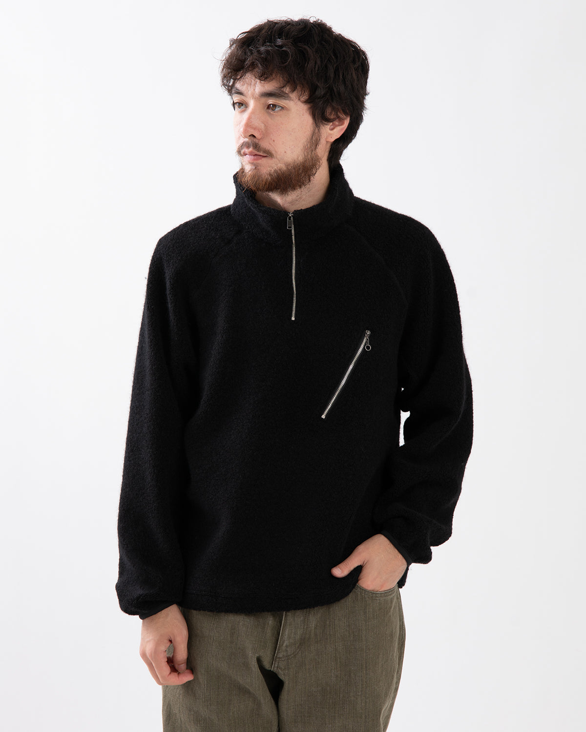 HIKER HALF ZIP PULLOVER WOOL POLY NYLON PILE