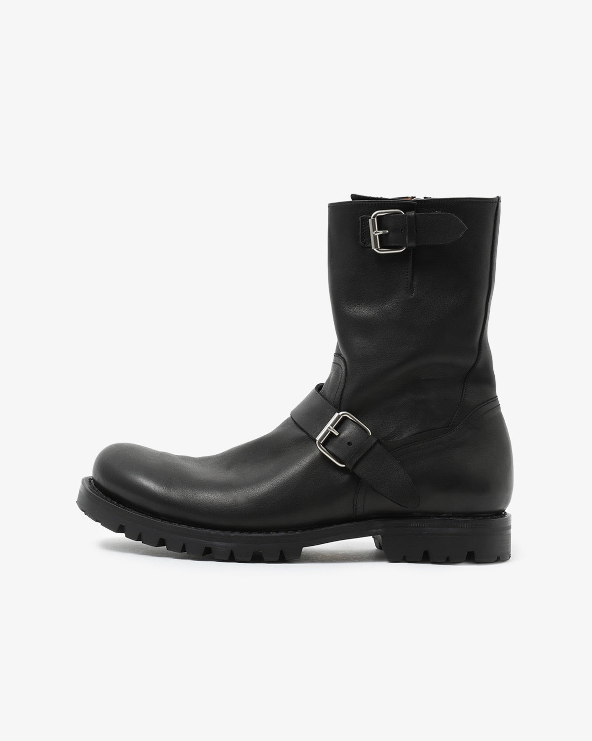 BIKER ZIP UP BOOTS COW LEATHER