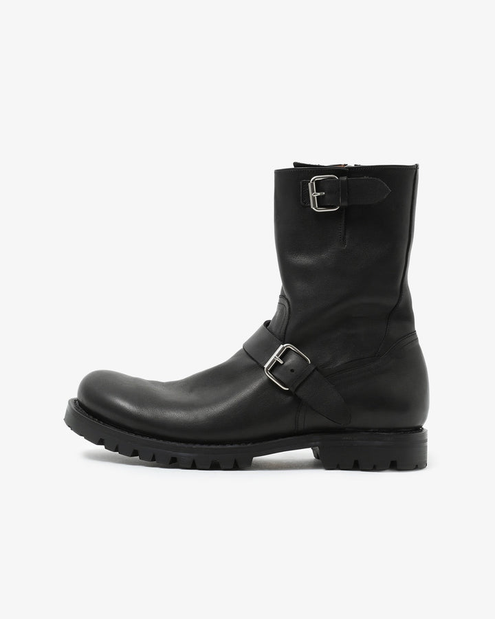 BIKER ZIP UP BOOTS COW LEATHER