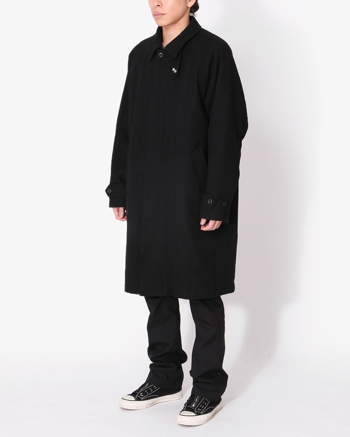 DWELLER LONG COAT WOOL DOBBY WITH GORE-TEX WINDSTOPPER