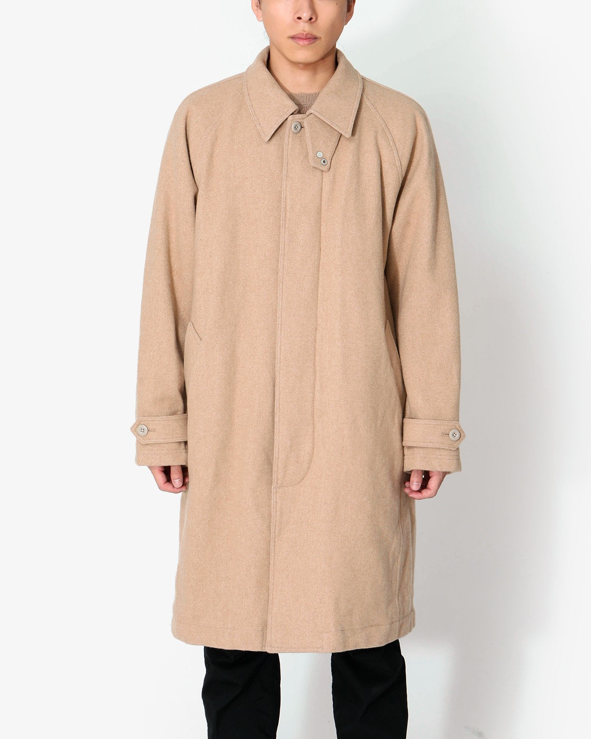 DWELLER LONG COAT WOOL DOBBY WITH GORE-TEX WINDSTOPPER