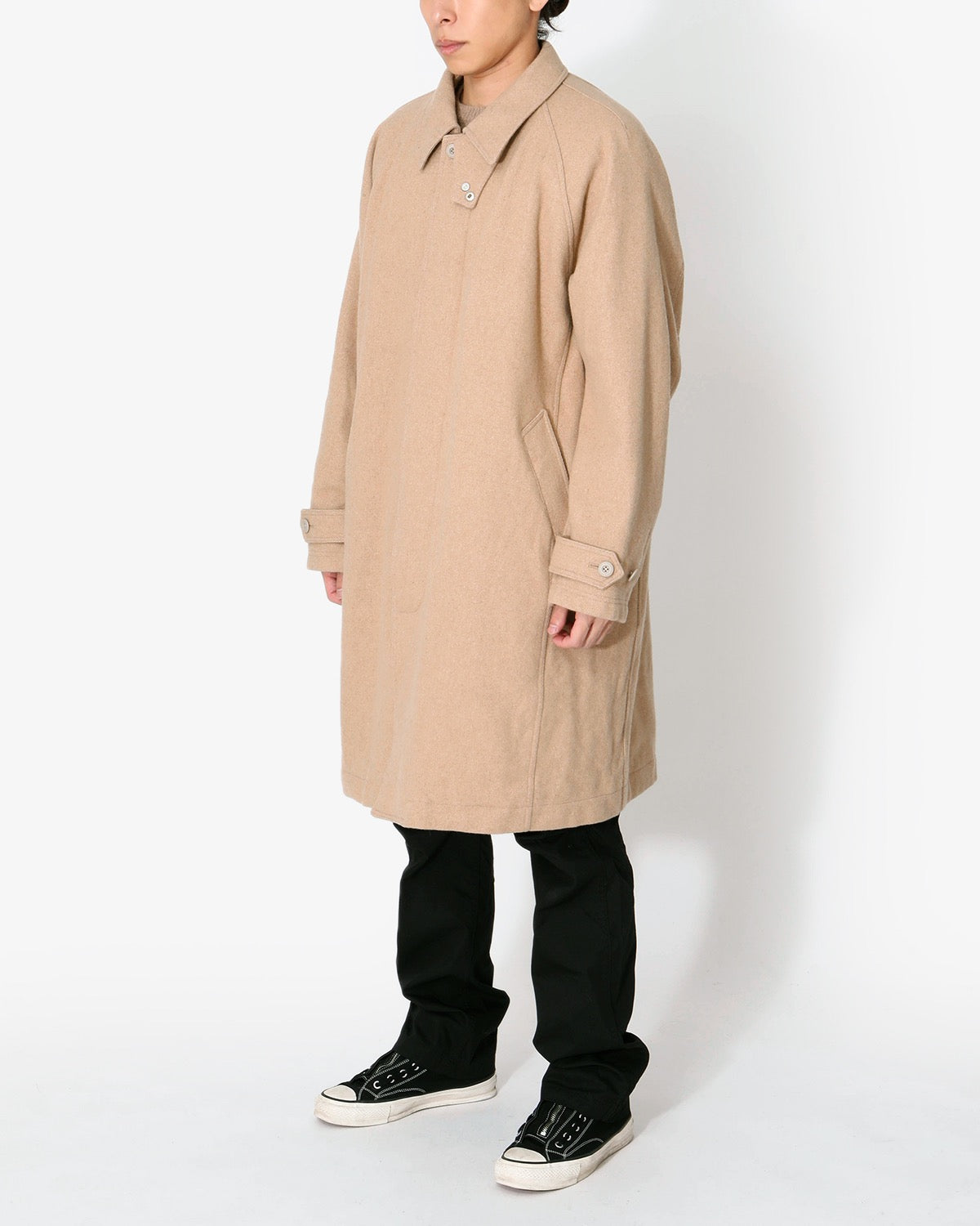 DWELLER LONG COAT WOOL DOBBY WITH GORE-TEX WINDSTOPPER