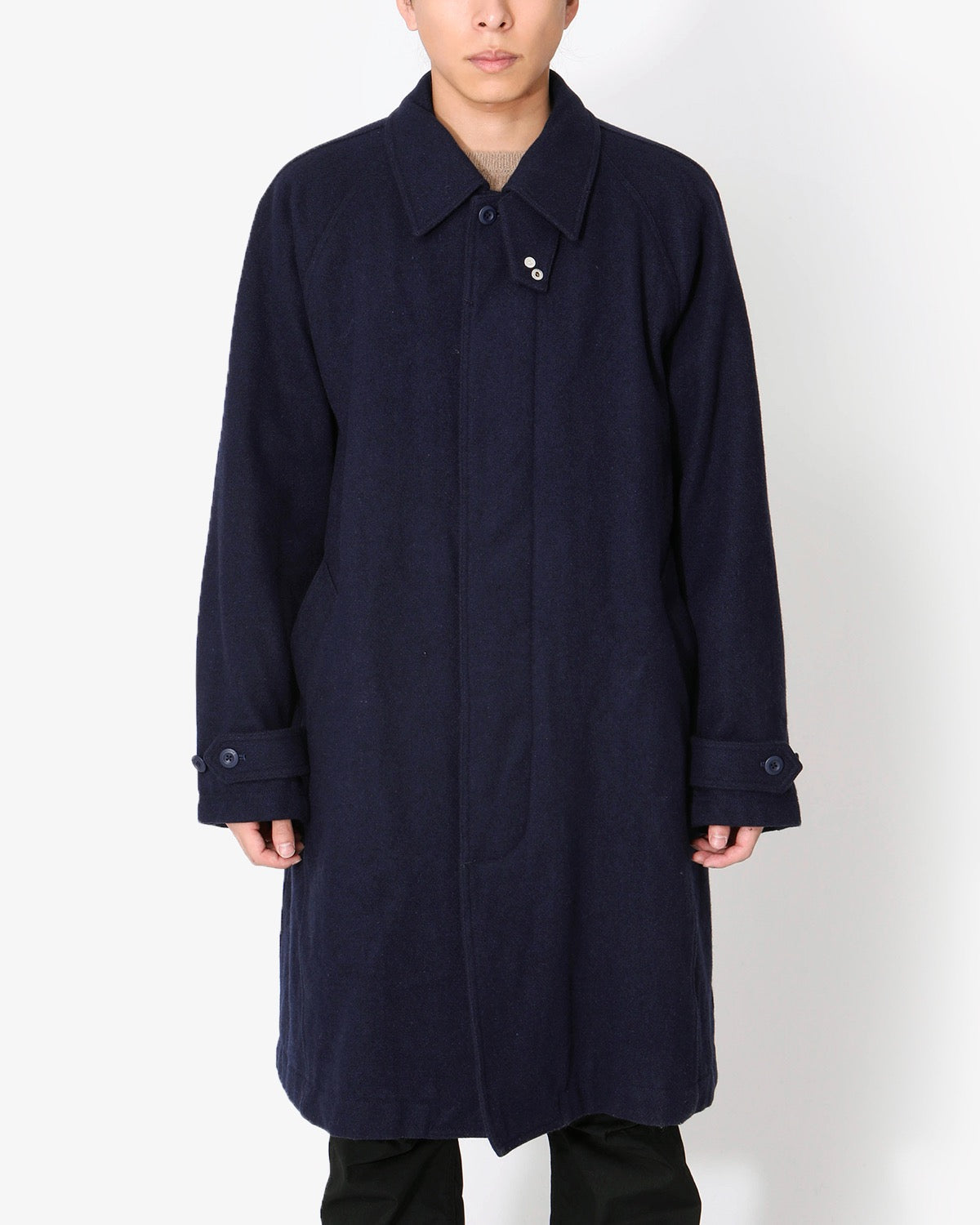 DWELLER LONG COAT WOOL DOBBY WITH GORE-TEX WINDSTOPPER