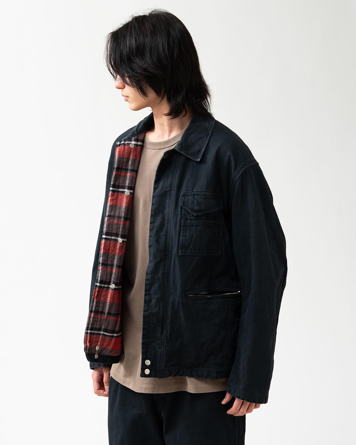 WORKER JACKET COTTON OXFORD SULFUR DYE