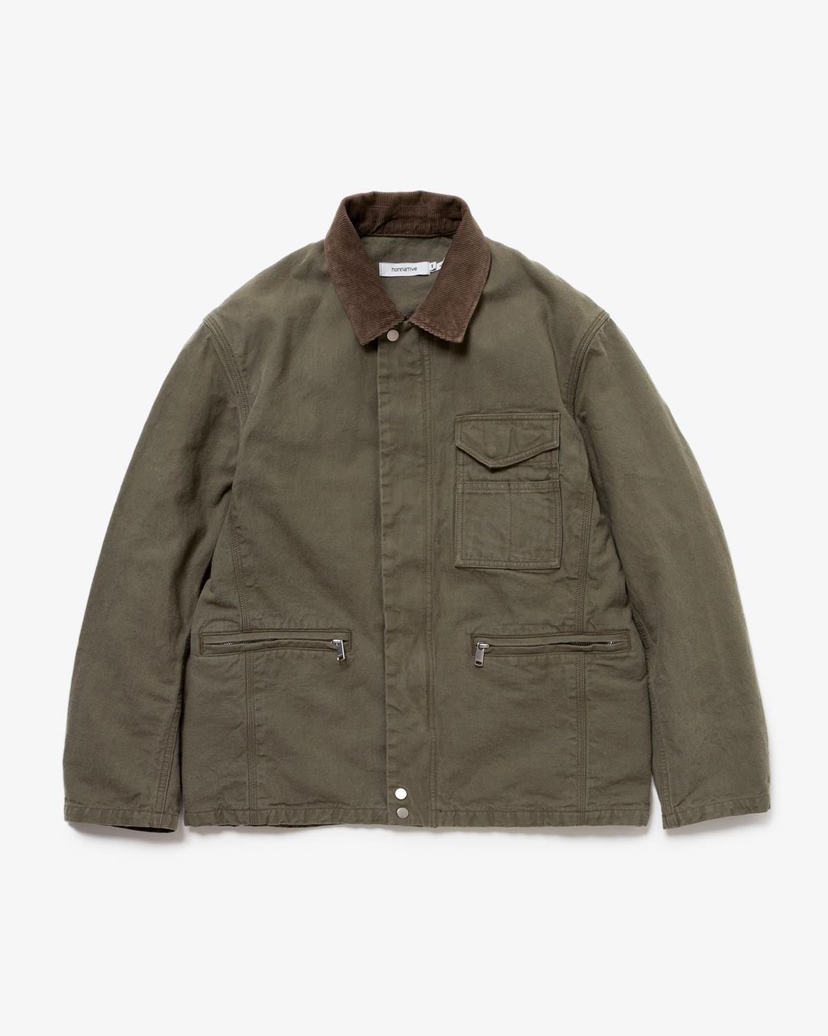 WORKER JACKET COTTON OXFORD SULFUR DYE