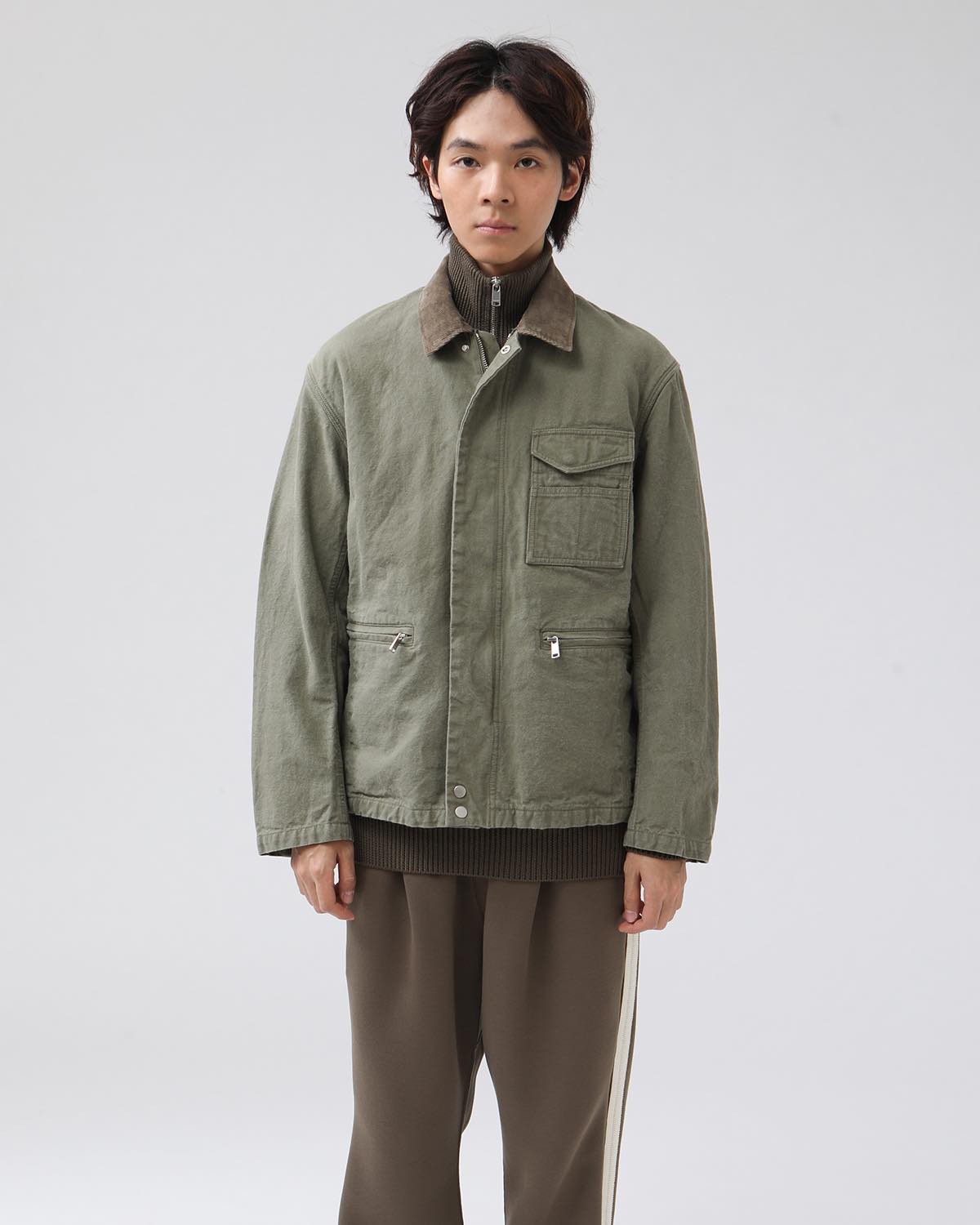 WORKER JACKET COTTON OXFORD SULFUR DYE