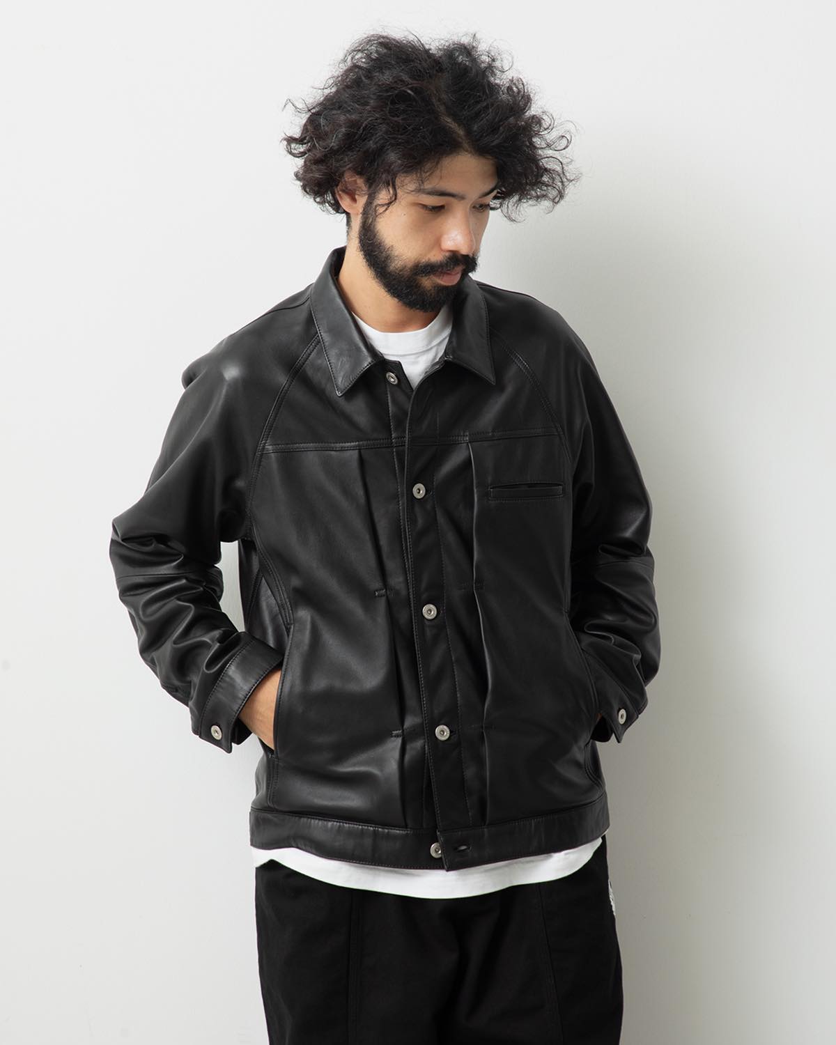 TRUCKER BLOUSON SHEEP LEATHER WITH GORE-TEX WINDSTOPPER®