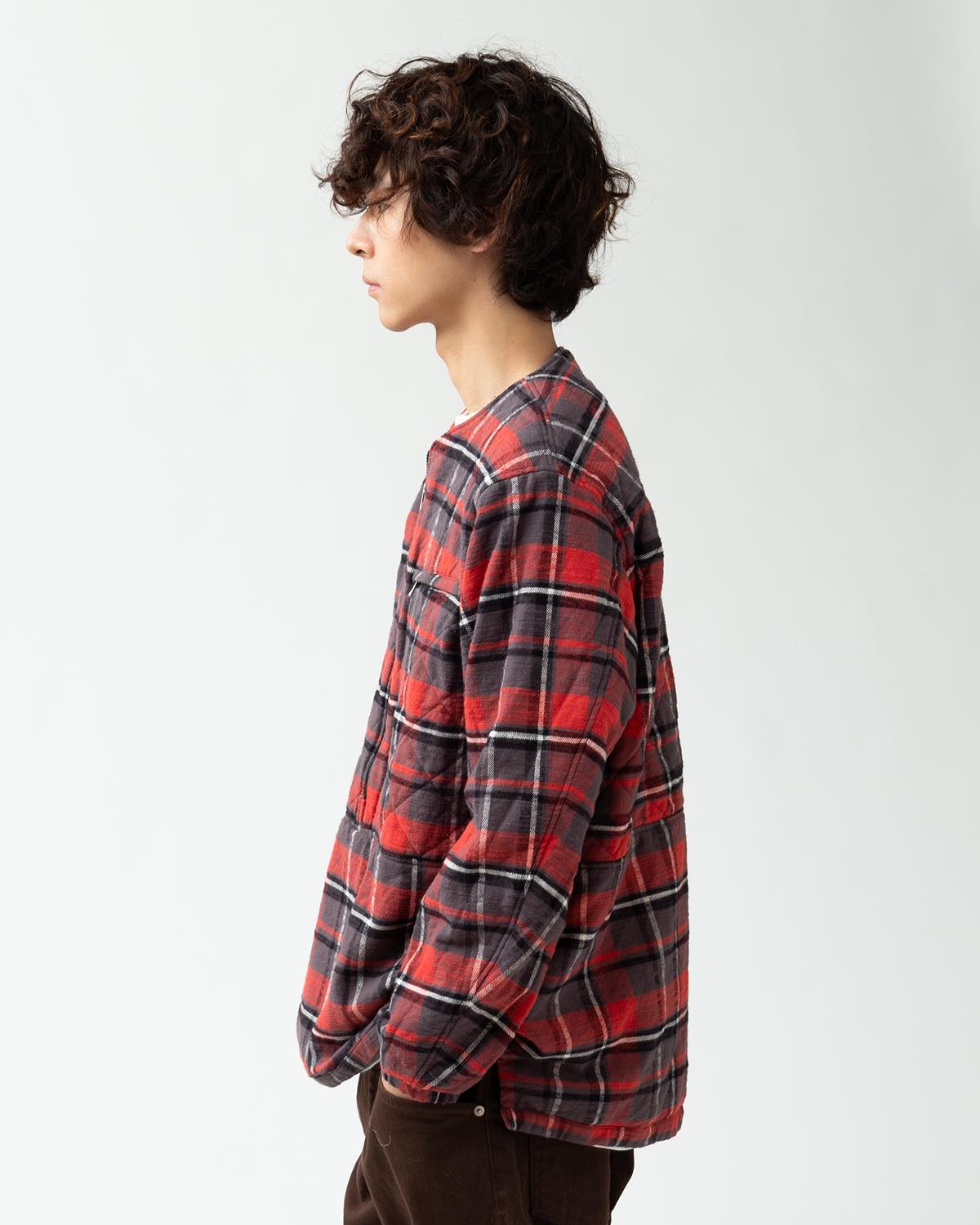 HIKER PULLOVER PUFF JACKET COTTON SLUB FLANNEL CHECK