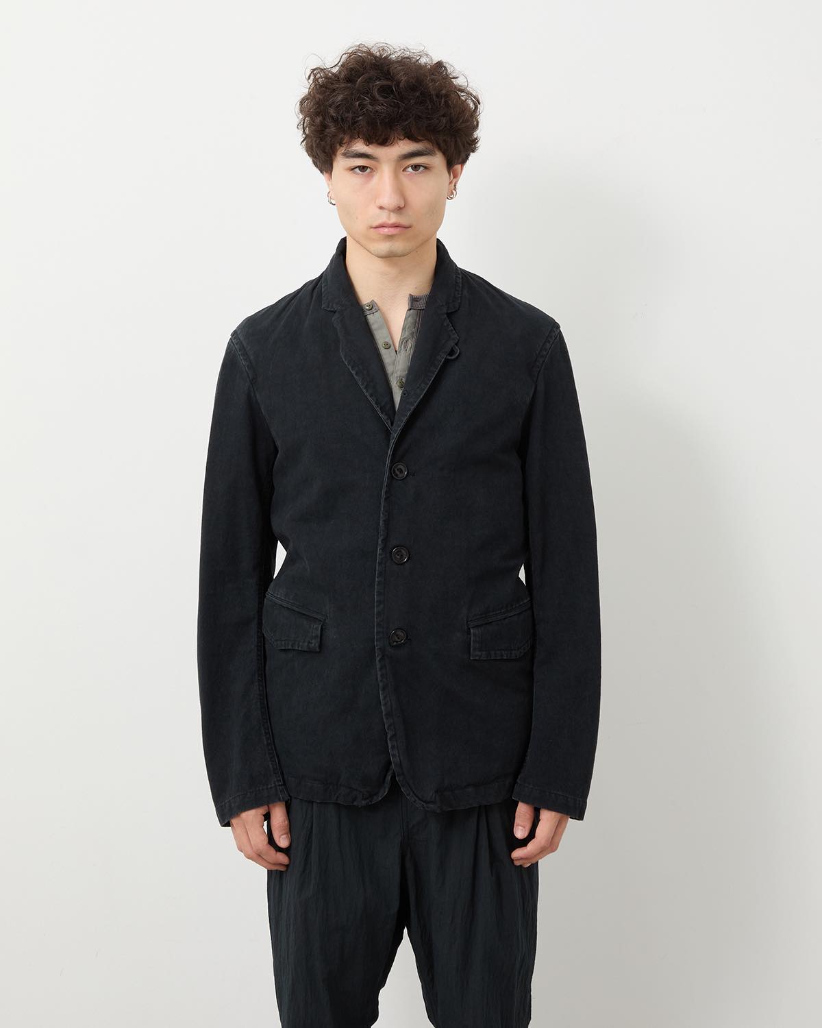 OFFICER 5B JACKET C/Li CANVAS SULFUR DYE