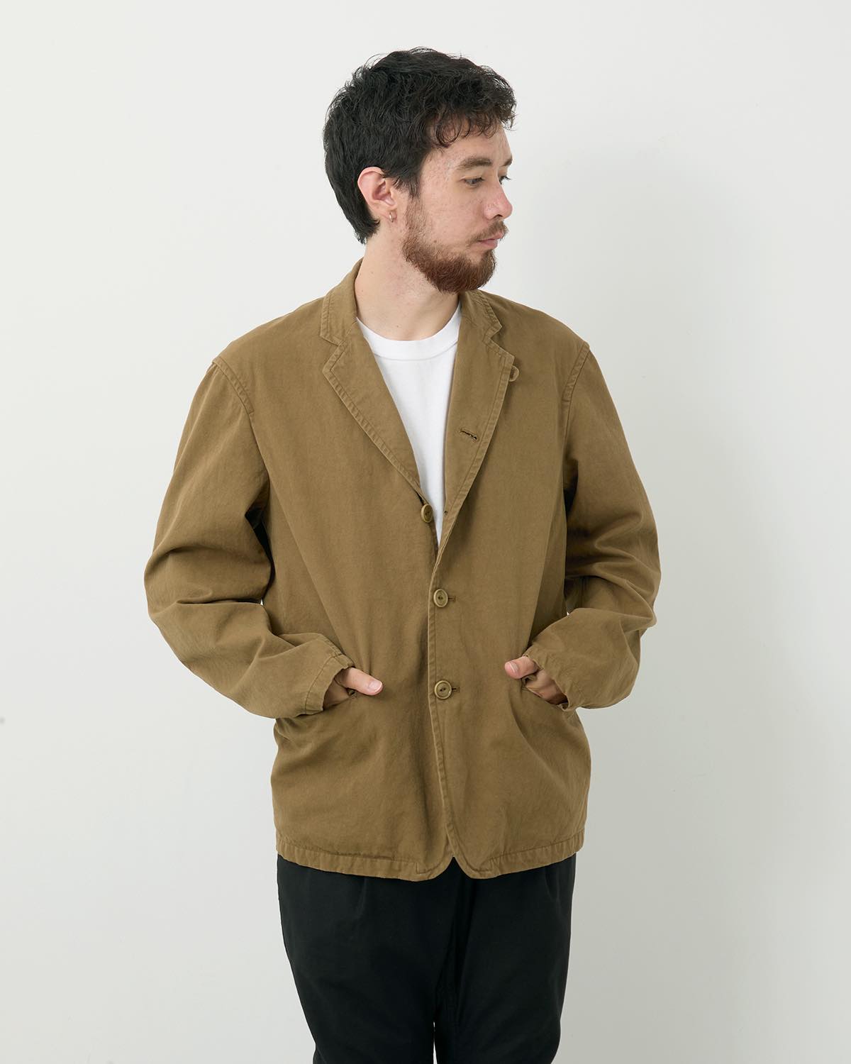 OFFICER 5B JACKET C/Li CANVAS SULFUR DYE