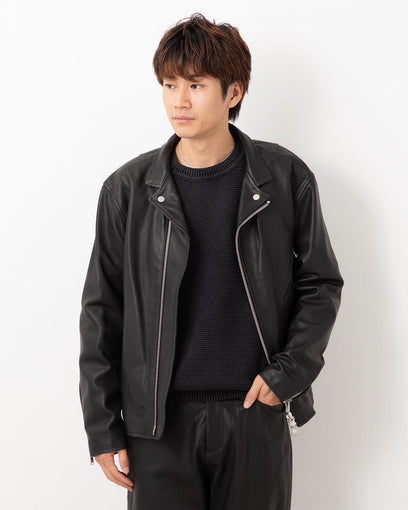 RIDER BLOUSON COW LEATHER WITH WINDSTOPPER®