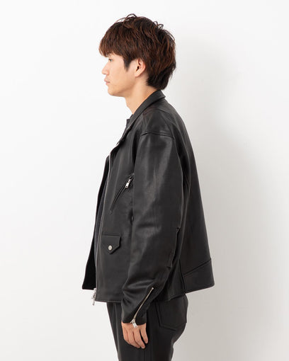 RIDER BLOUSON COW LEATHER WITH WINDSTOPPER®