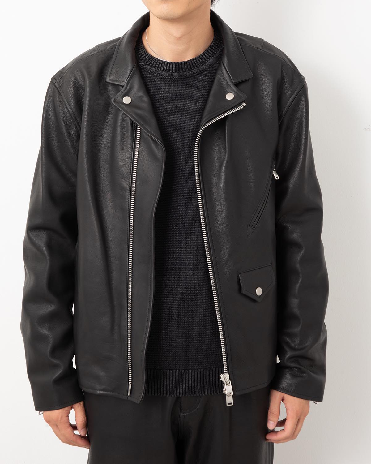 RIDER BLOUSON COW LEATHER WITH WINDSTOPPER®