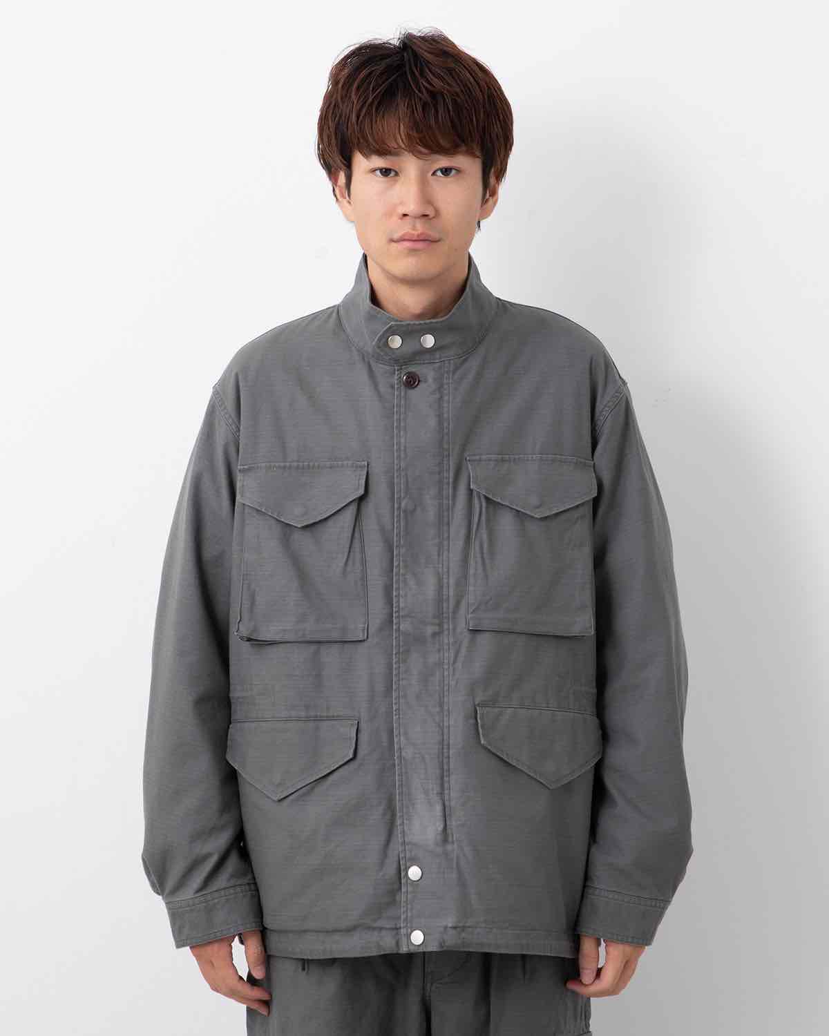 TROOPER JACKET COTTON BACKSATIN PIGMENT DYE WITH WINDSTOPPER®